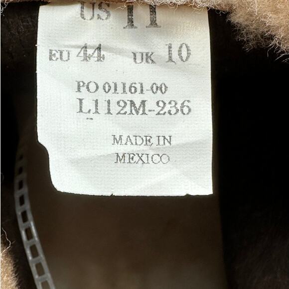 Men’s Brown Faux Fur Lined Leather Winter Boots Size 11 Lace Up House of Léon